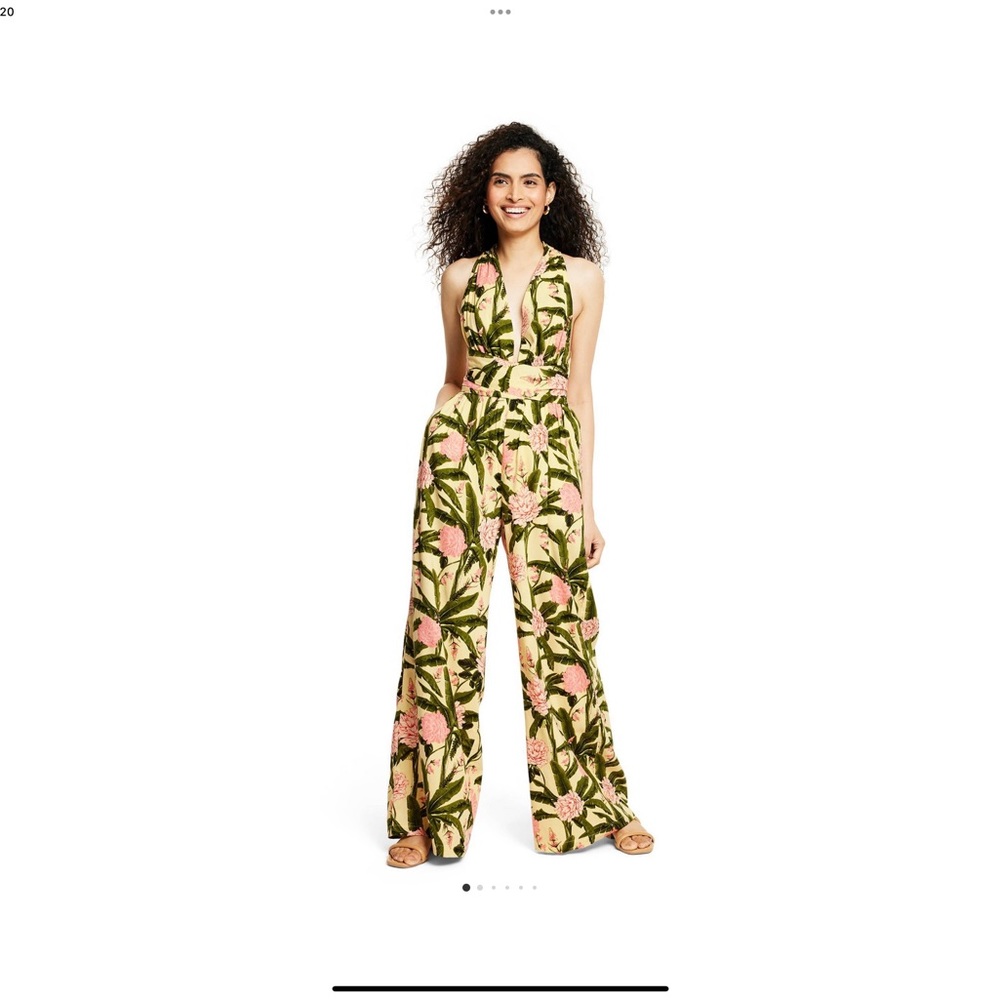 NWT Agua Bendita x Target Peony Botanical Print Jumpsuit - S - Picture 1 of 5